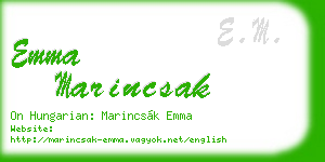 emma marincsak business card